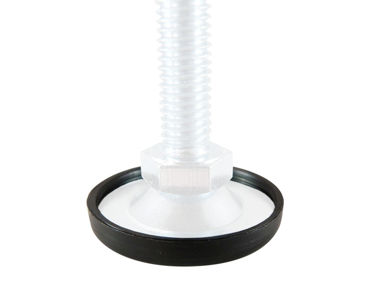 Protective cover for levelling feet with galvanised steel base