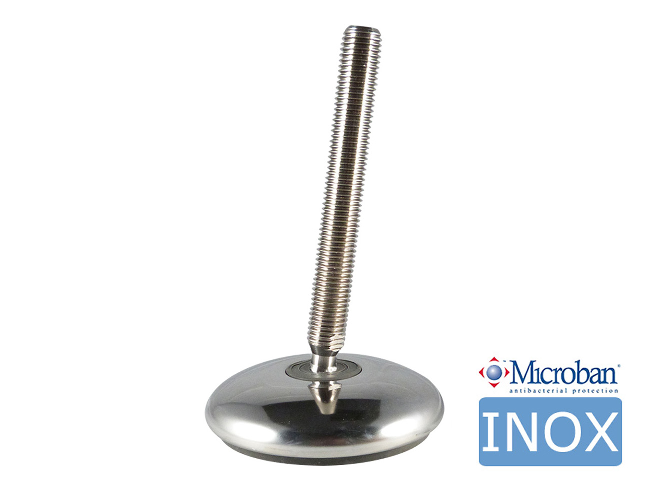 Stainless steel levelling foot with ball joint - hygienic design