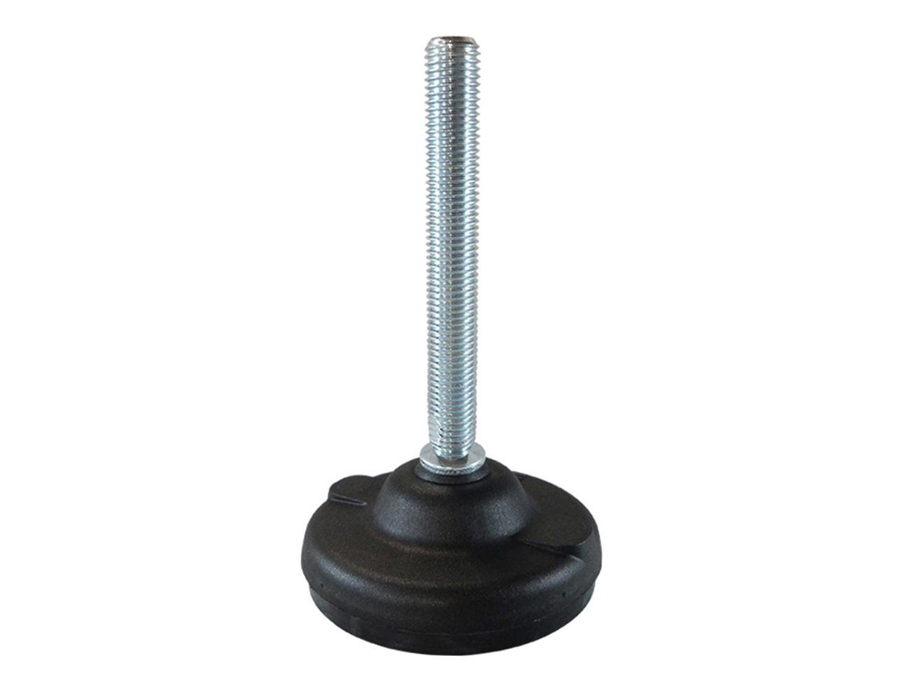 Swivelling levelling foot without ball joint - steel