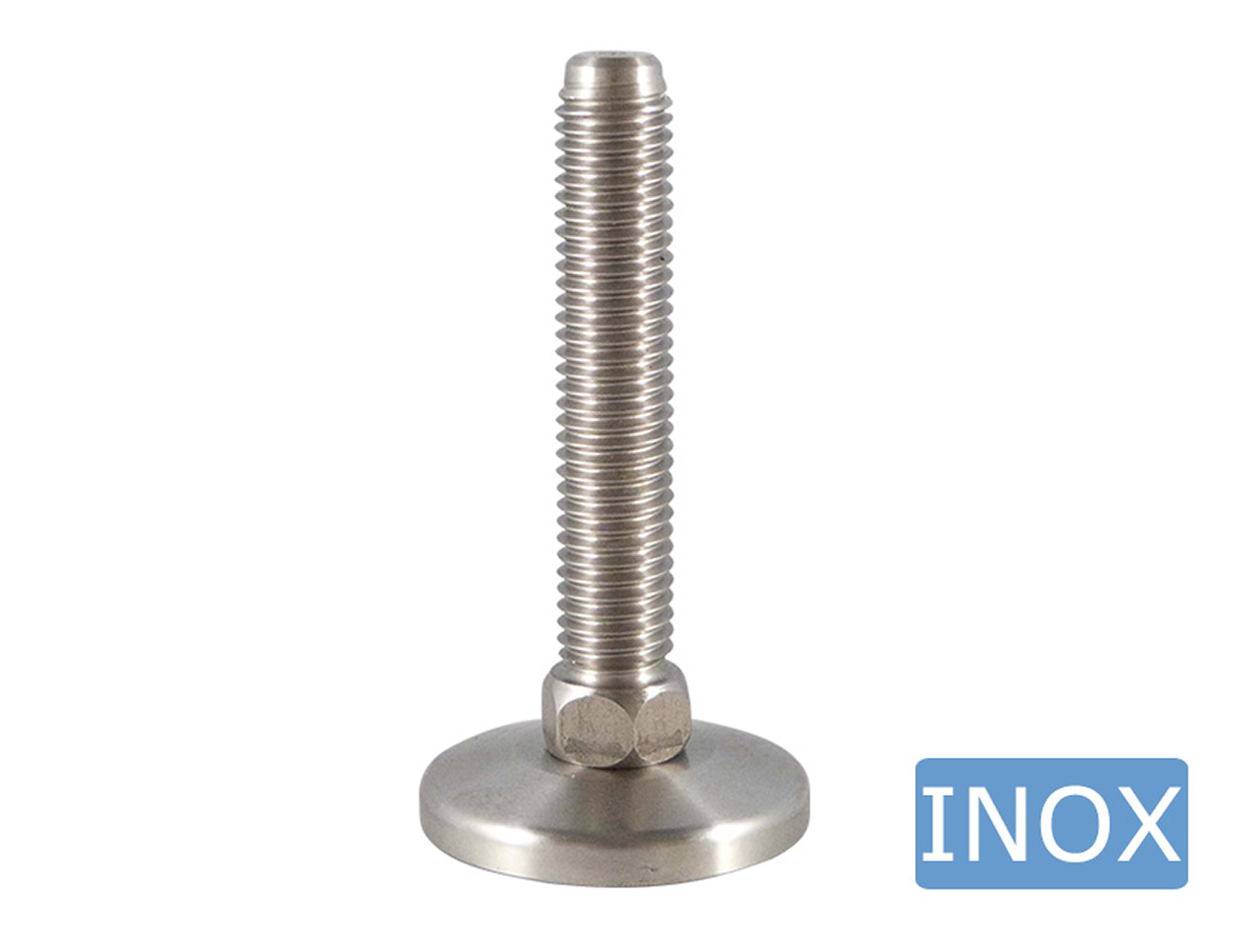 Stainless steel levelling foot – solid swivel base