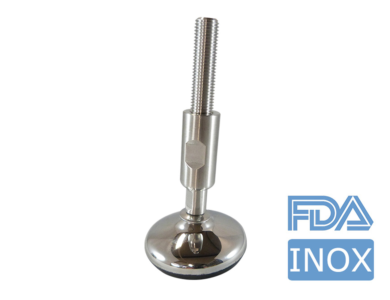 Stainless steel levelling foot – extra hygienic design