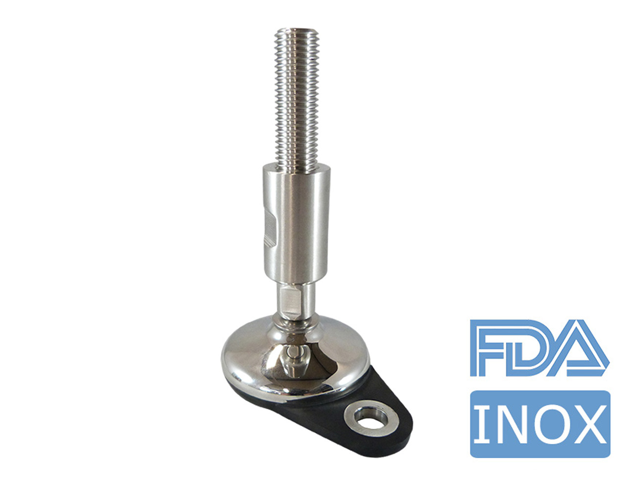 Stainless steel levelling foot – extra hygienic design – floor mount lug
