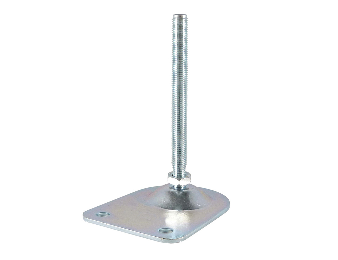 Levelling foot with half-round galvanised steel base - with fixing holes