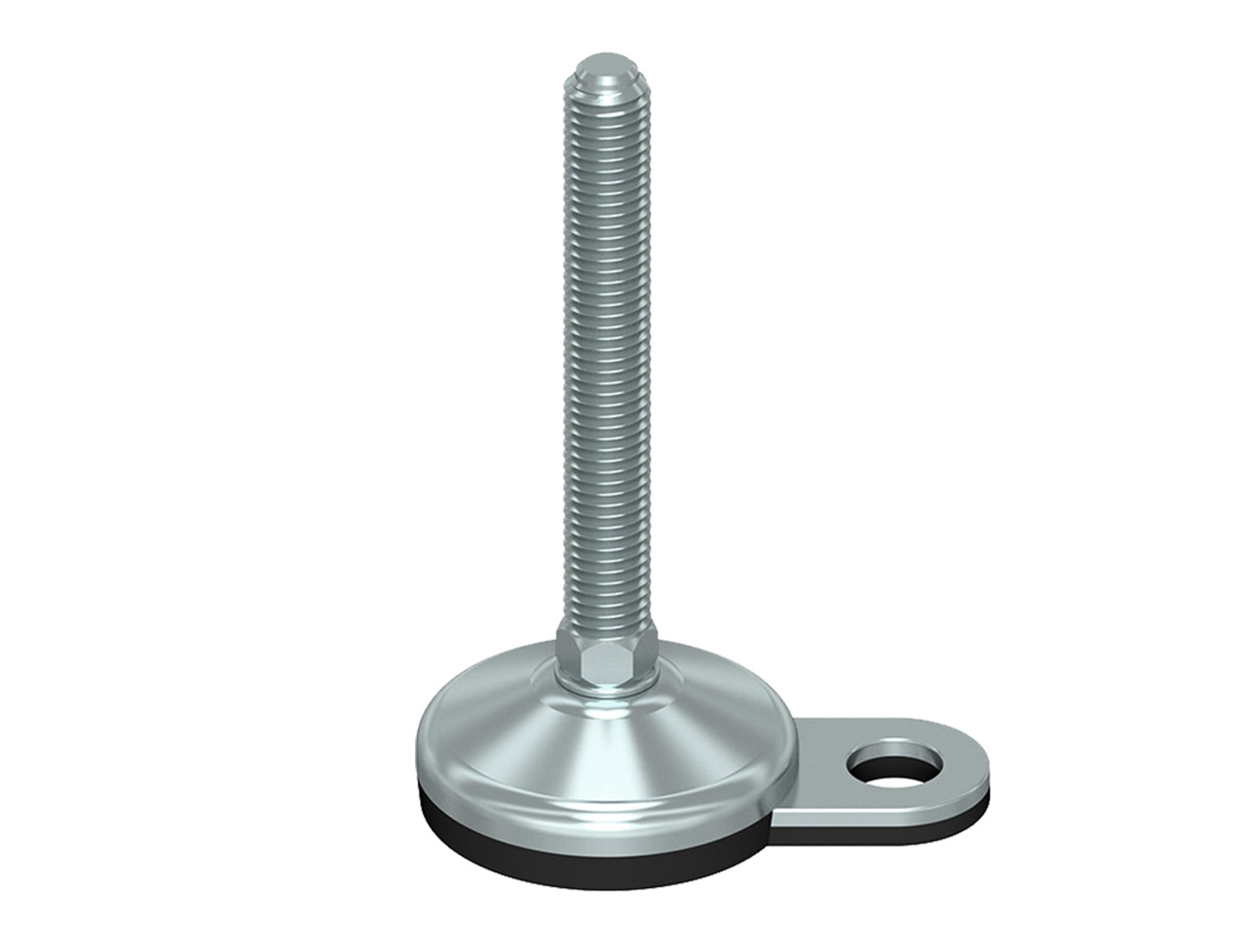 Levelling feet steel - vulcanized NBR anti-slip pad - floor mount lug