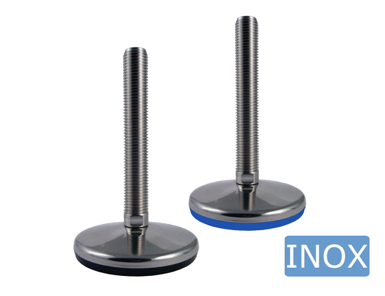 Levelling feet steel – hygiëne -  vulcanized anti-slip pad