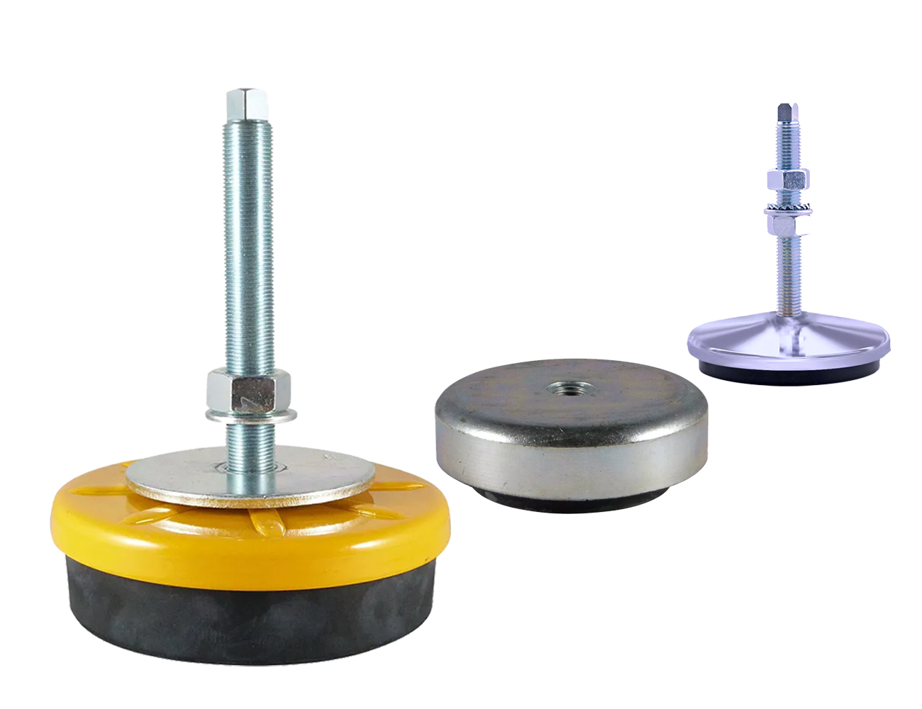 Heavy-Duty Furniture Levelers With T-Nuts – 2.5" Thread Length, Black Adjustable Feet (Set Of 4) | High Falls Furniture Co