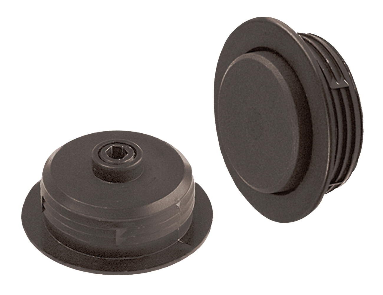 Height adjustable furniture feet - recessed - fits bore Ø40mm - M10x20 - top adjustable Allen SW5 - black