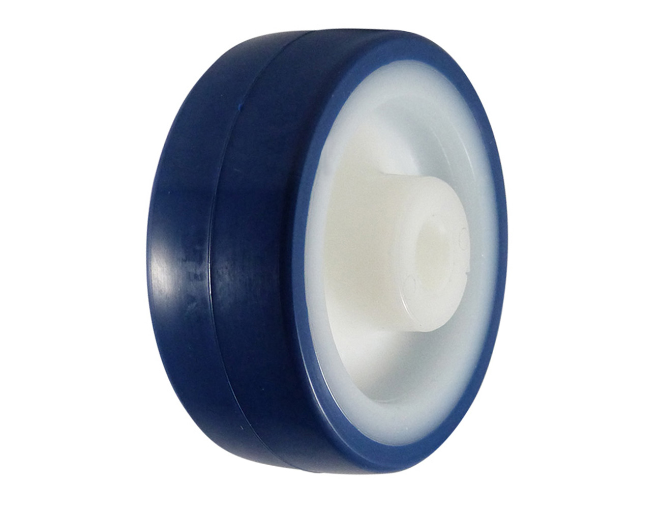 Wheel with blue TPU tyre - hygienic