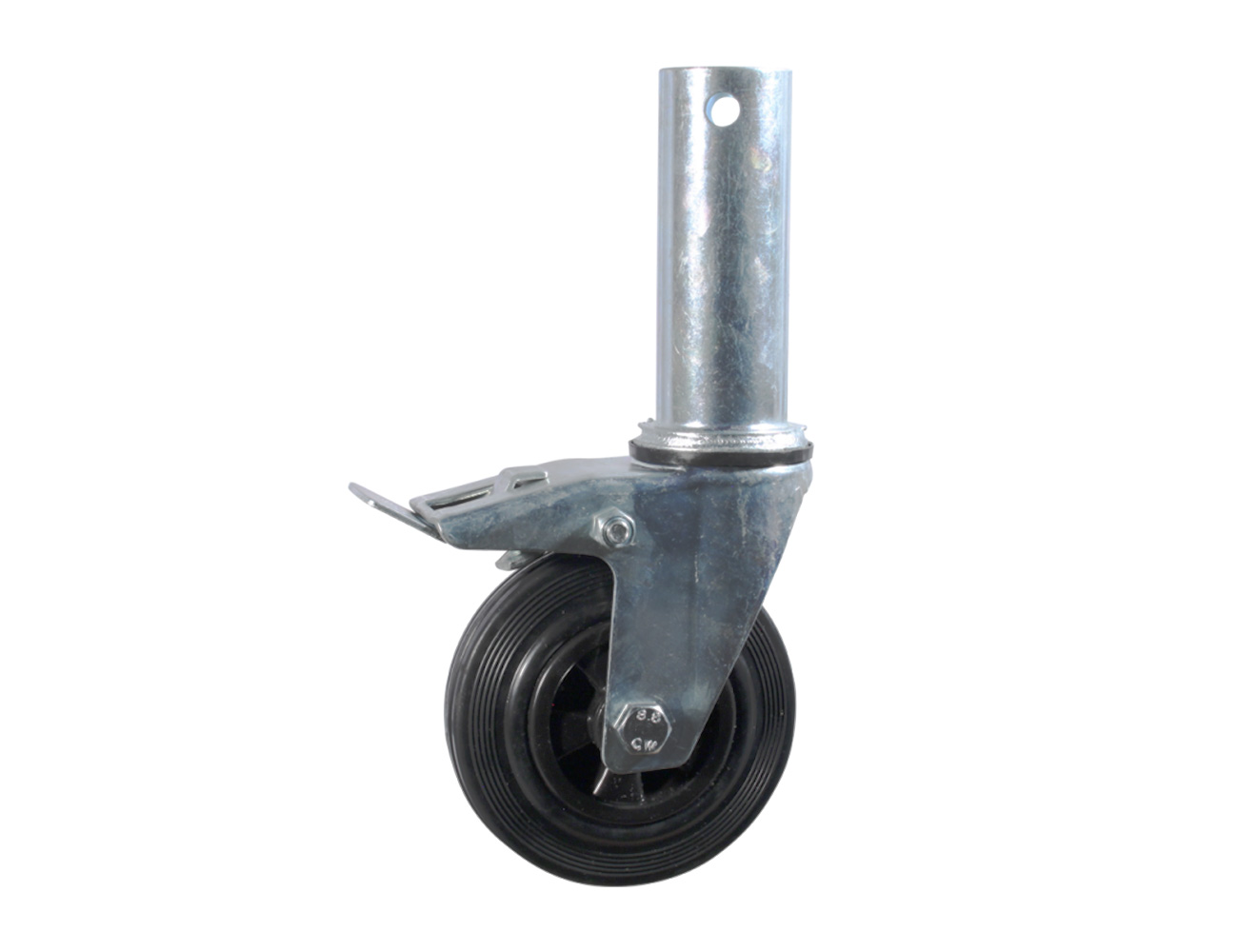 Swivel castors with rubber tyre and brake for room scaffold towers