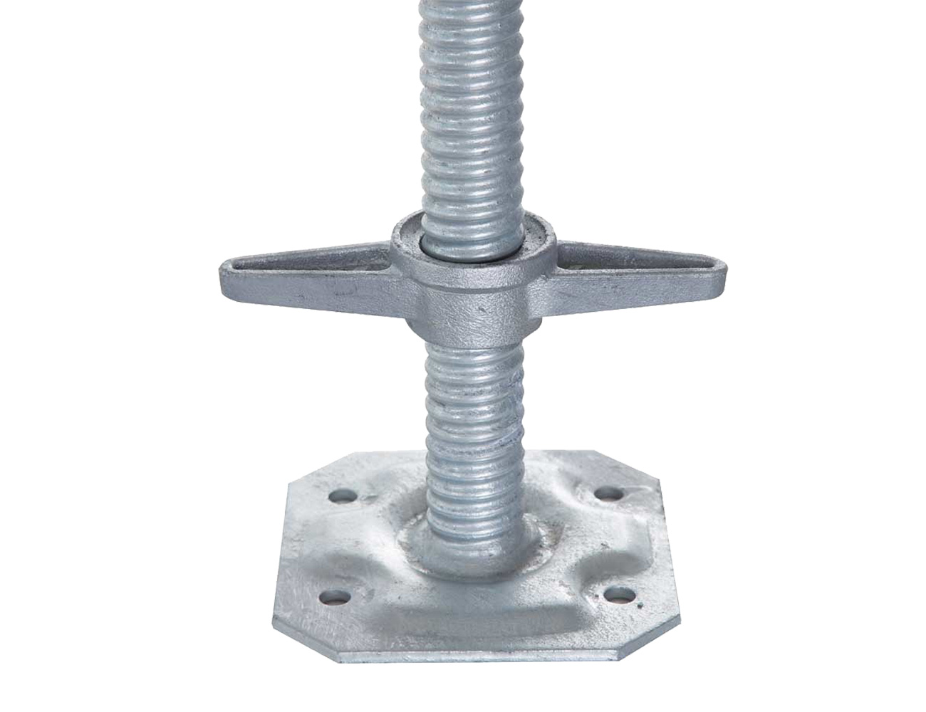 Adjustable scaffold base jacks for mobile scaffolding