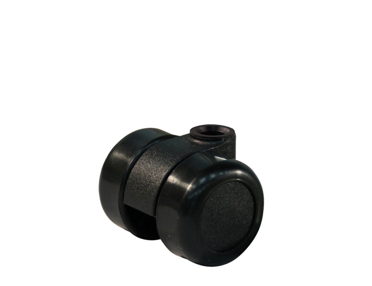 Twin wheel furniture castor Ø36 with PU tread - black