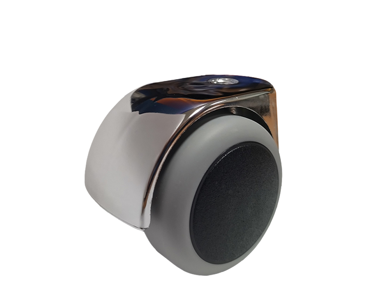 Twin wheel furniture castor Ø50 with PU tread - Chrome