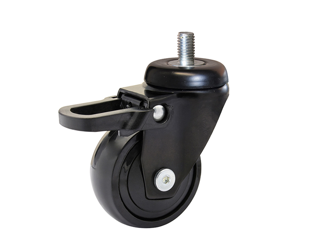 Design swivel castor with brake 3C-series - threaded stem