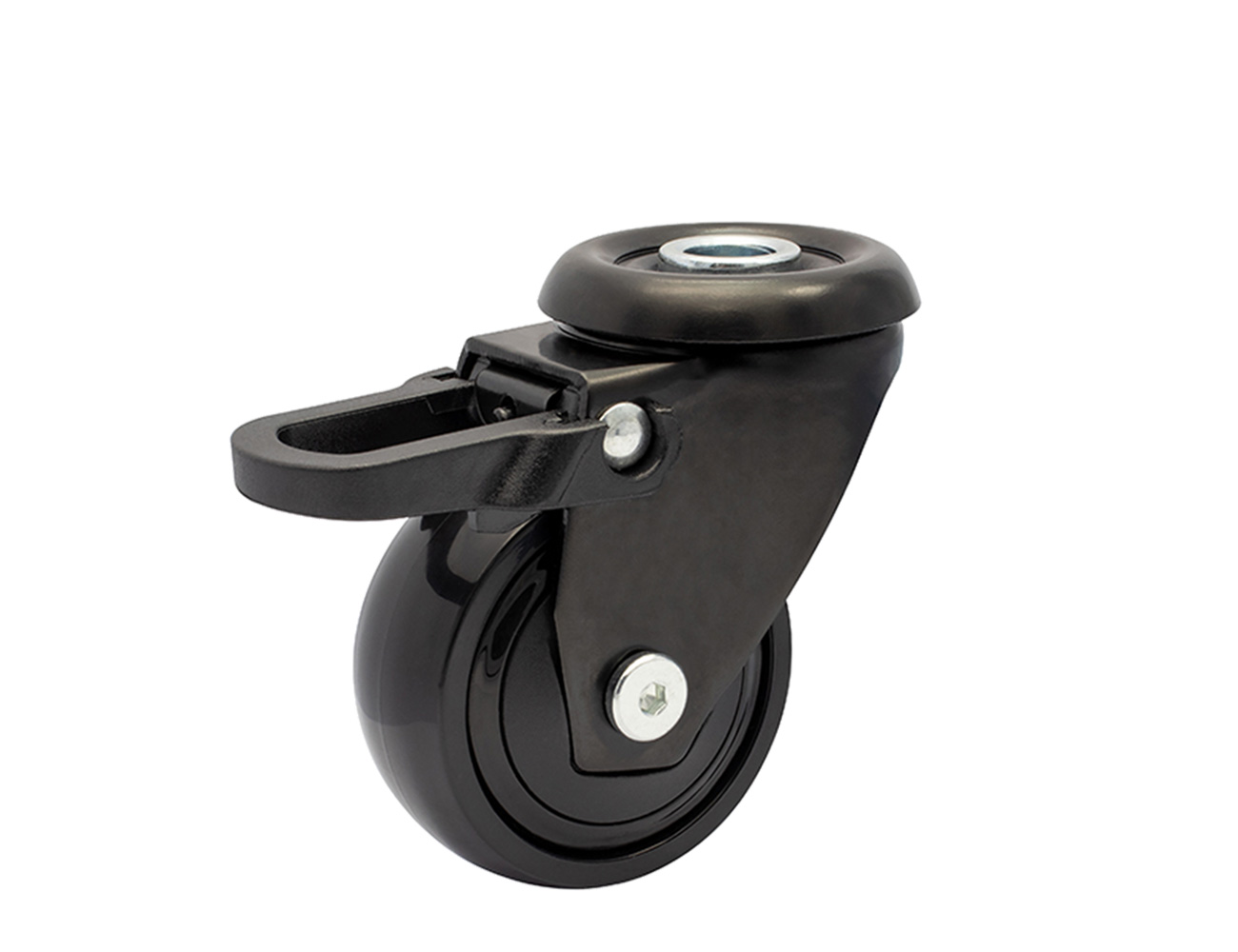 Design swivel castor with brake 3C-series - centre mounting hole