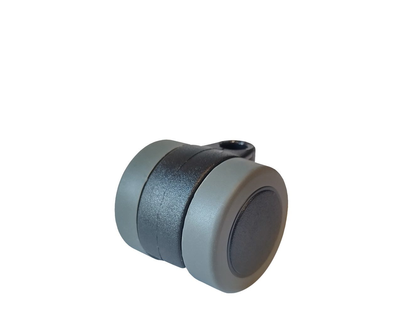 Twin wheel furniture castor Ø36 with PU tread - black & grey