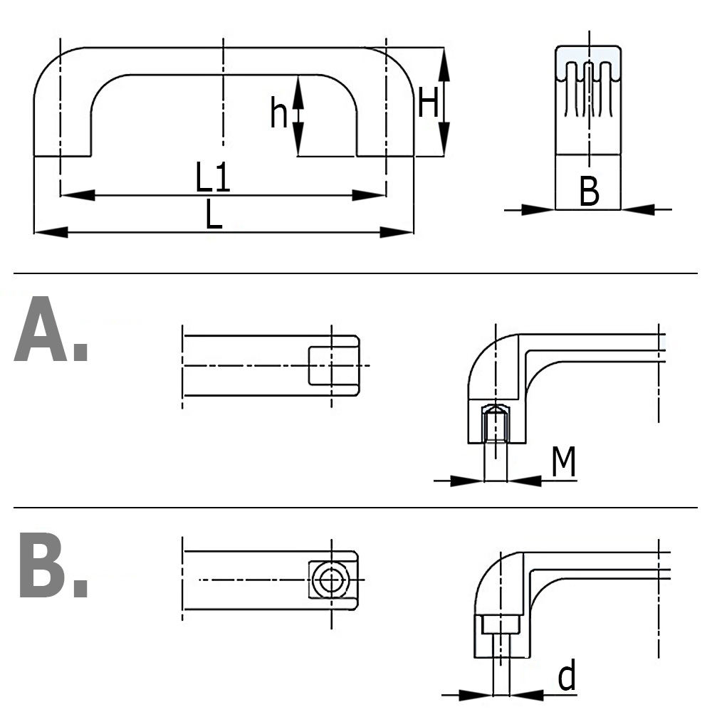 Verpas - Handle PA 235/260 B32 M10 Brass Bush