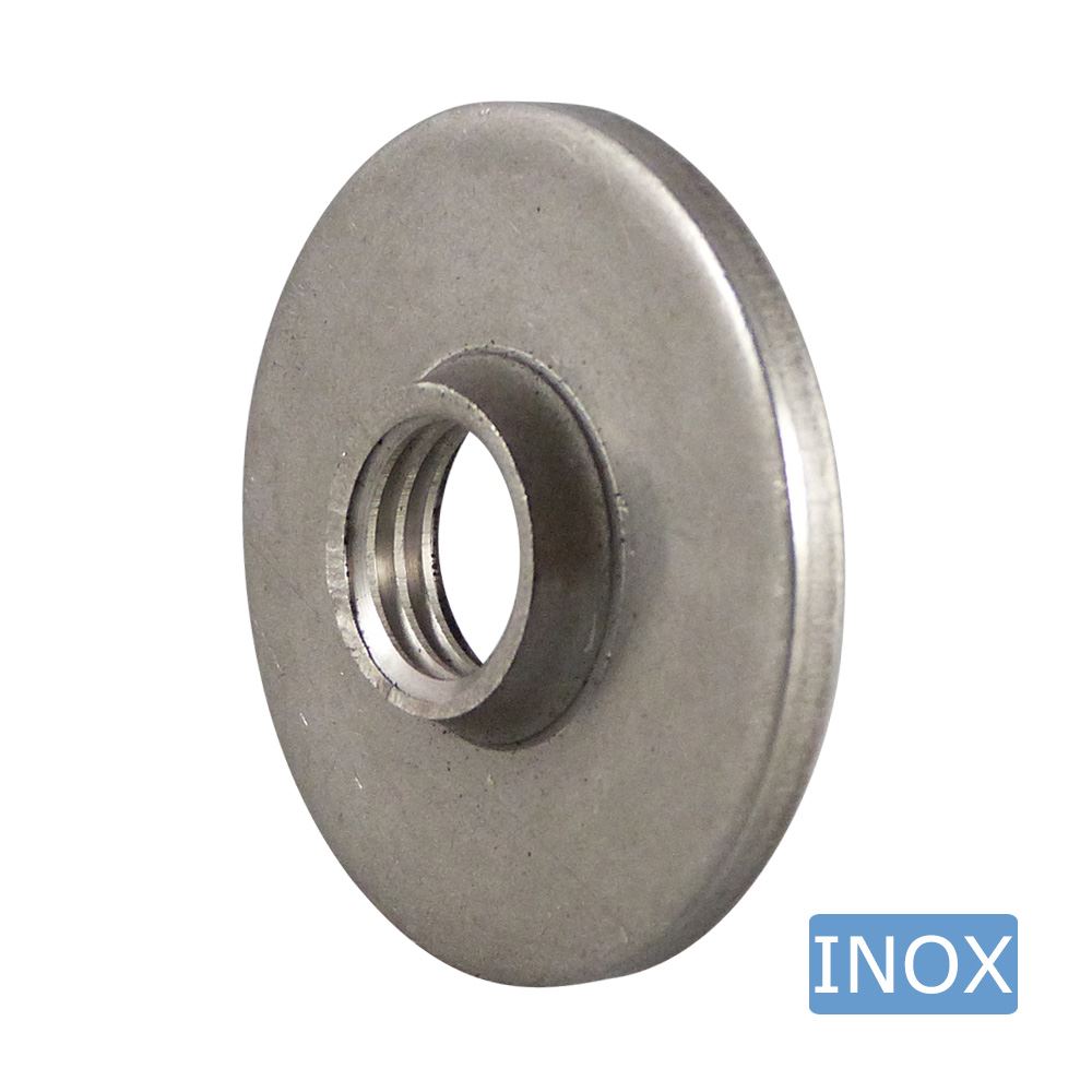 Stainless steel threaded weld plate – round - verpas