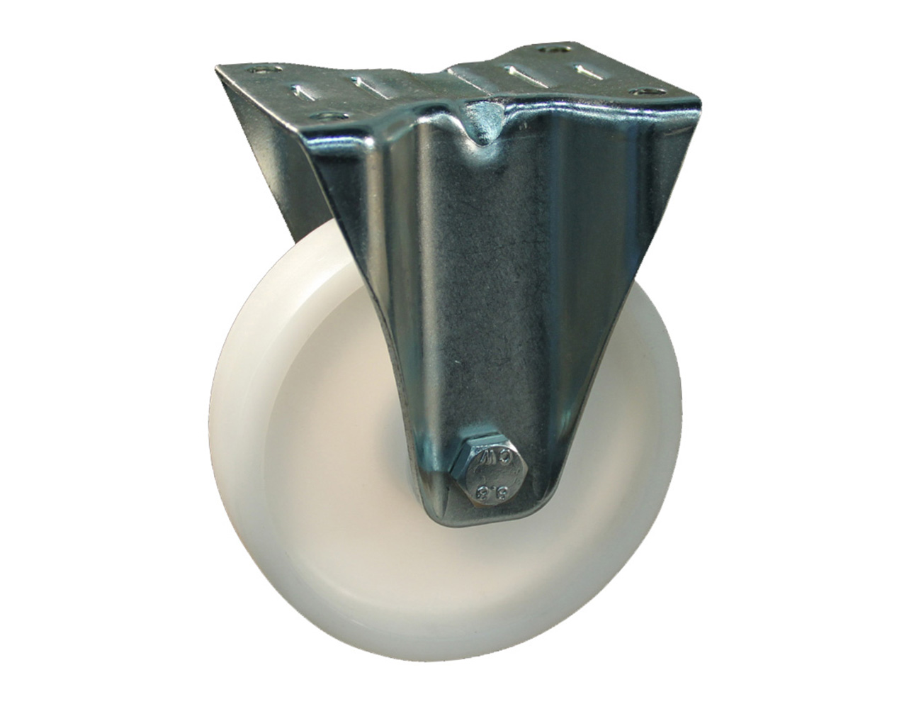 Fixed castor – mounting plate - polyamide wheel