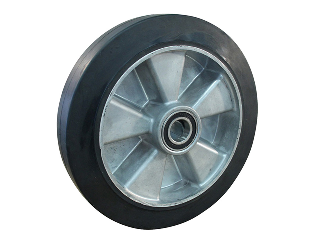 Heavy-duty wheel - rubber tyre on aluminium rim