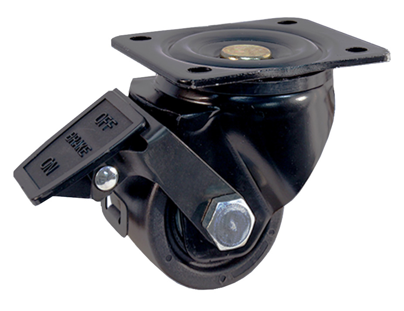 Mini heavy-duty swivel castors with brake - max 600 kg – all black